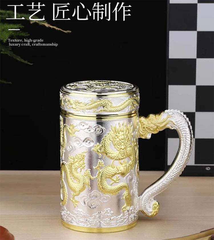 Teapot Thermos Inner Wall Sterling Silver S999 350-600ml Thermos Mug Stainless Steel Tumbler Thermos Travel Coffee Mug