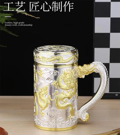 Teapot Thermos Inner Wall Sterling Silver S999 350-600ml Thermos Mug Stainless Steel Tumbler Thermos Travel Coffee Mug