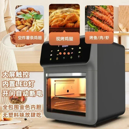 15L Visual Window Air Fryer Oven – Large-Capacity Smart Air Fryer for Home Kitchen (110V/220V)