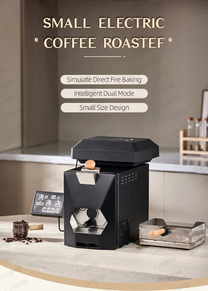 CAFOVO RE-3 200g Electric Coffee Bean Roaster Machine Simulates Direct Fire Stirring Baking Intelligent Dual Mode for Home Use