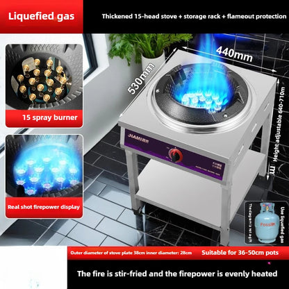 Home Fierce Fire Stove Gas Cooktop Commercial Single Burner Medium and High Pressure Liquefied Gas Stove Energy-saving Gas Hob