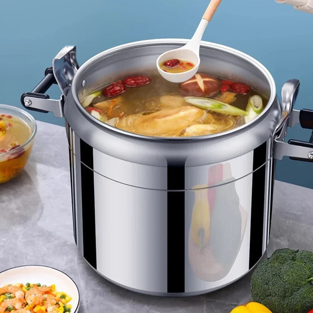 50L Commercial Pressure Cooker Thickened Large Capacity Gas Induction Cooker Universal Explosion-proof Household Pressure Cooker