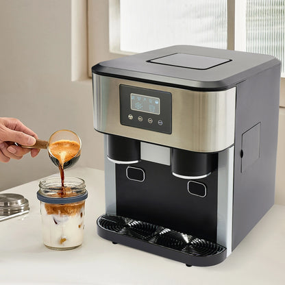3-in-1 Tabletop Ice Maker – Crushed Ice & Ice Cubes with Auto-Clean, Stainless Steel