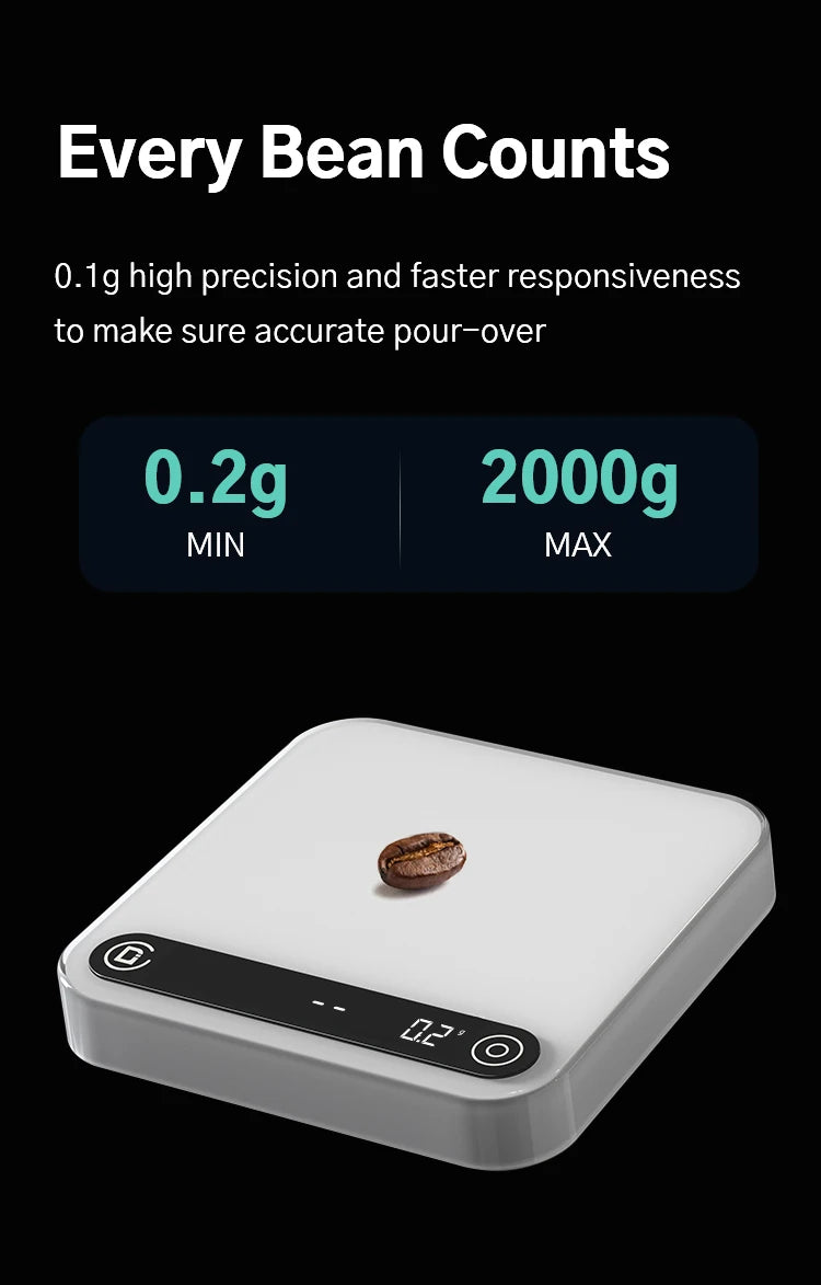 DiFluid Coffee Electronic Scale Espresso Scale Coffee Bean Weighing Timer High Quality Kitchen Scale Accurate To 0.1g