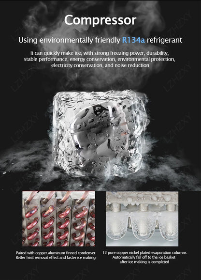 25KG Ice Maker Electric Commercial Ice Cube Maker Small Household Multifunctional Bottled Water Automatic English Panel