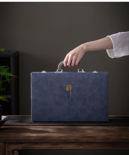 Chinese style wine divider ceramic retro wine jug 20ml goblet antique invitation wine jug set gift box set