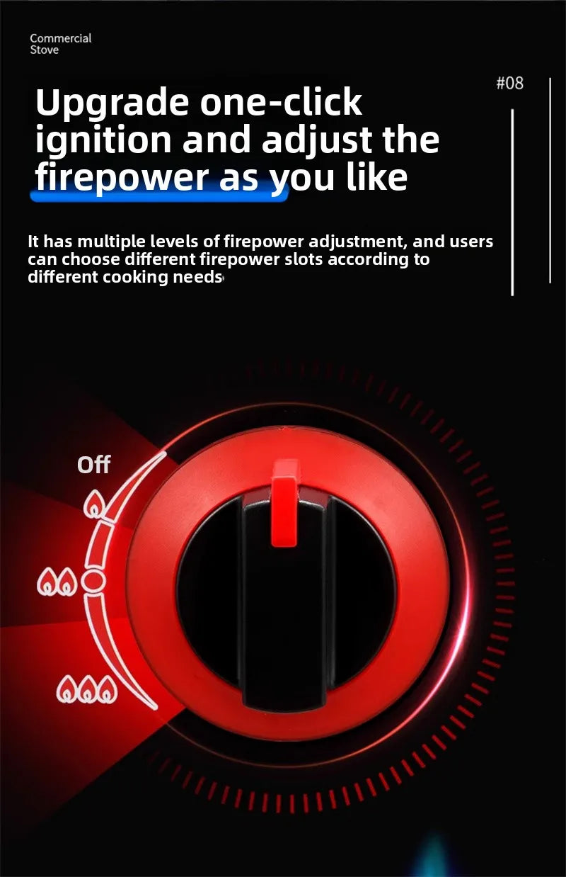 Home Fierce Fire Stove Gas Cooktop Commercial Single Burner Medium and High Pressure Liquefied Gas Stove Energy-saving Gas Hob