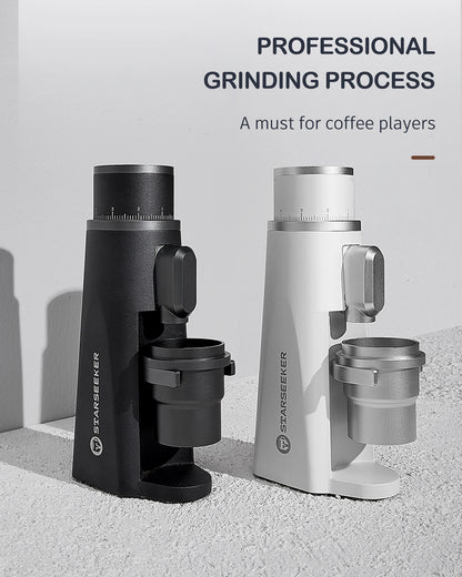 STARSEEKER EDGE Stainless Steel Burr Coffee Grinder 48MM Espresso Stepless Fineness Adjustment Electric Coffee Grinders Black