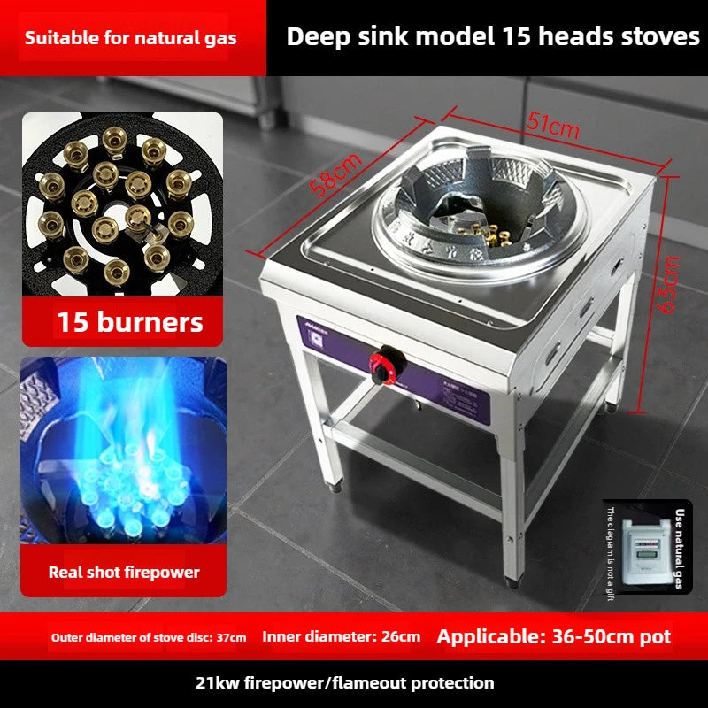 Home Fierce Fire Stove Gas Cooktop Commercial Single Burner Medium and High Pressure Liquefied Gas Stove Energy-saving Gas Hob