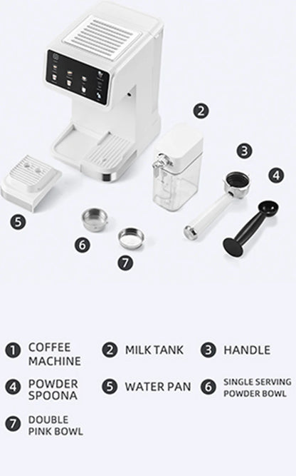 Italian Espresso Machine Household High-pressure Automatic Milk Foam Making Intelligent Color Screen Integrated Coffee Machine