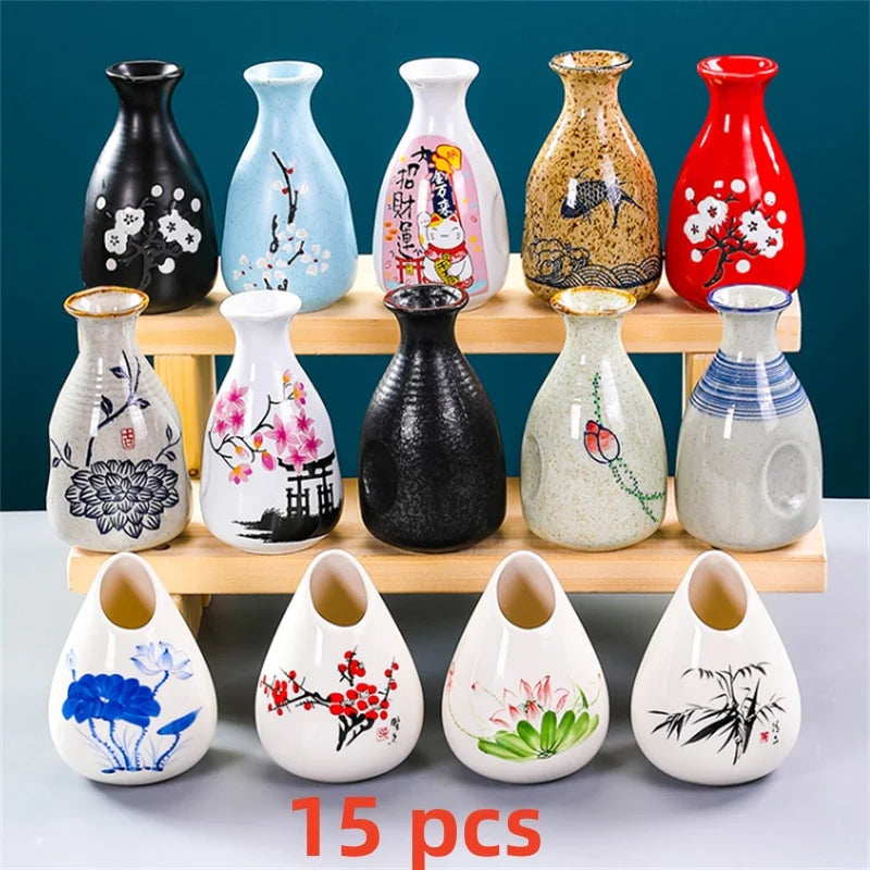 Sushi shop Sashimi Plate Decoration Ceramic small Bottle Dry Ice japanese kitchen tableware Restaurant Toothpick Holder Storage