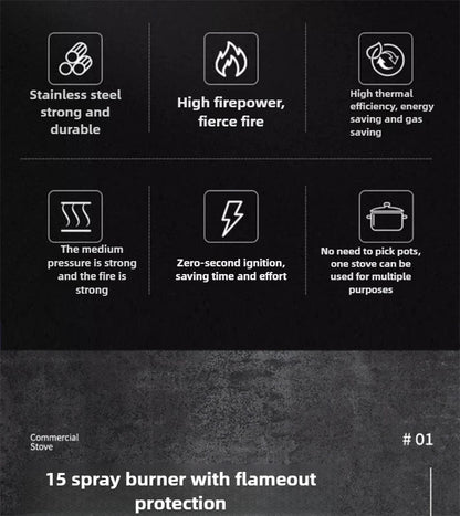 Home Fierce Fire Stove Gas Cooktop Commercial Single Burner Medium and High Pressure Liquefied Gas Stove Energy-saving Gas Hob