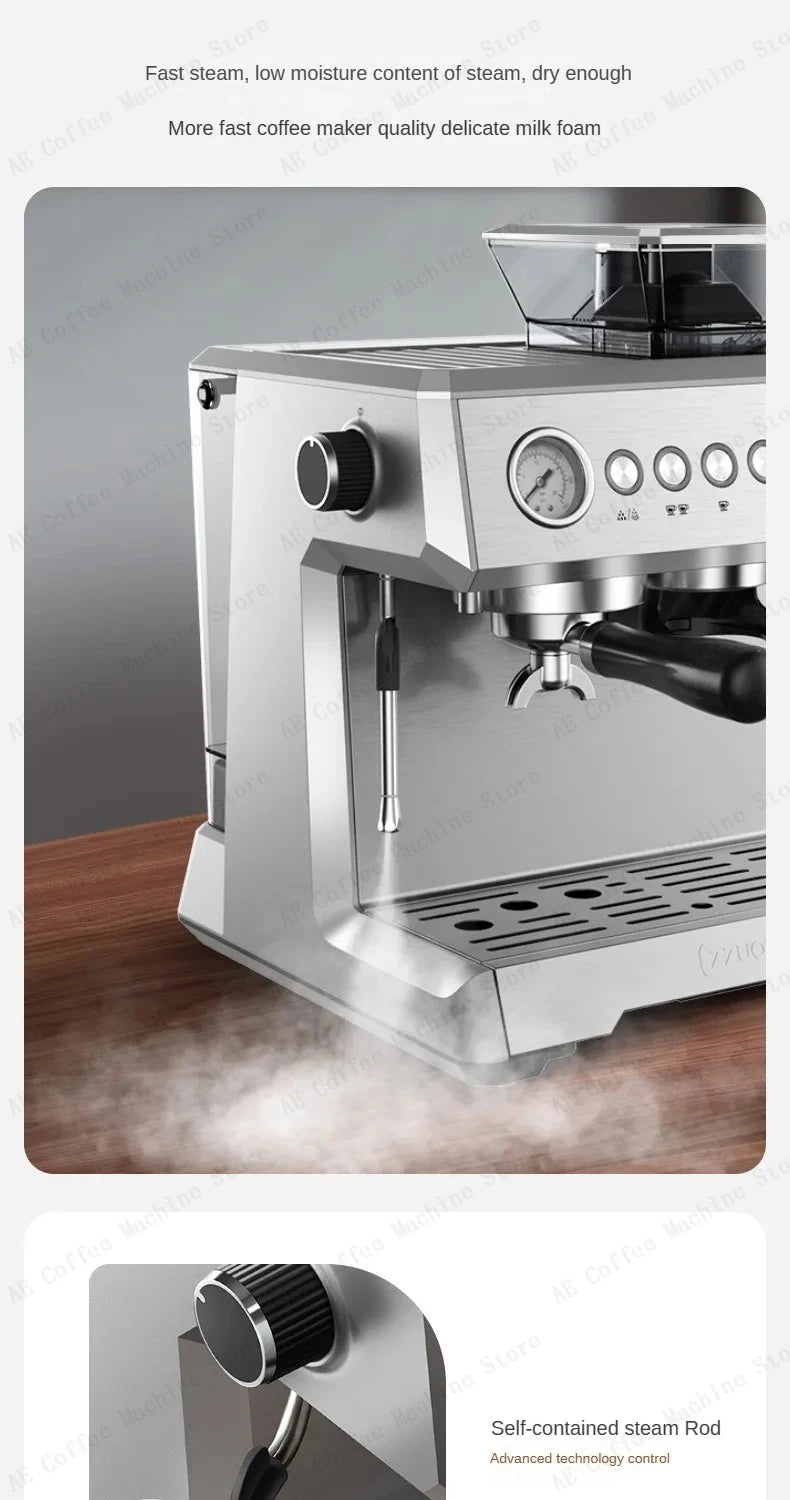 Integrated Grinder Coffee Machine Fully Automatic Espresso Coffee Machine Steam Milk Frothing Machine Italian-style Coffee Maker
