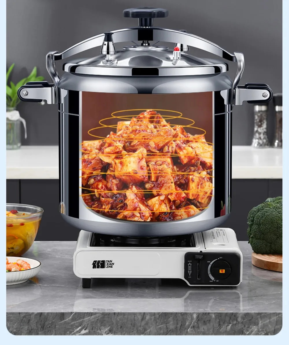 50L Commercial Pressure Cooker Thickened Large Capacity Gas Induction Cooker Universal Explosion-proof Household Pressure Cooker