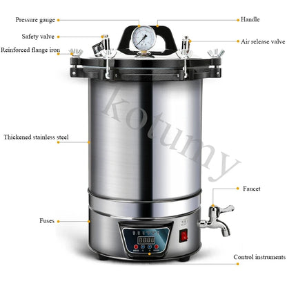 24L Automatic Sterilization Autoclave Pot High Pressure Sterilization Pot LCD Steam Sterilizer Surgical Medical Tools