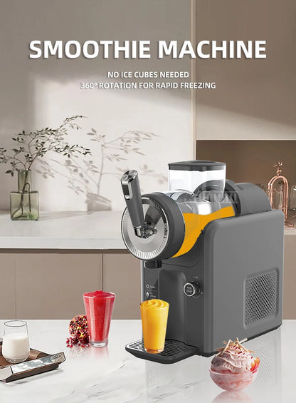 Small Soft Drink Ice Cream Machine 1.8L Slush Machine Countertop Beverage Smoothie Machine Portable Automatic Cold Drink