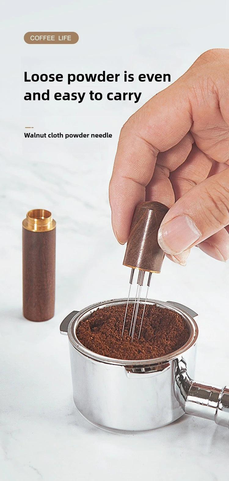 Espresso Coffee Press with Scale Constant Adjustment,Powdering Needle ,Powder Receiving Ring Coffee Press Mat Coffee Accessories