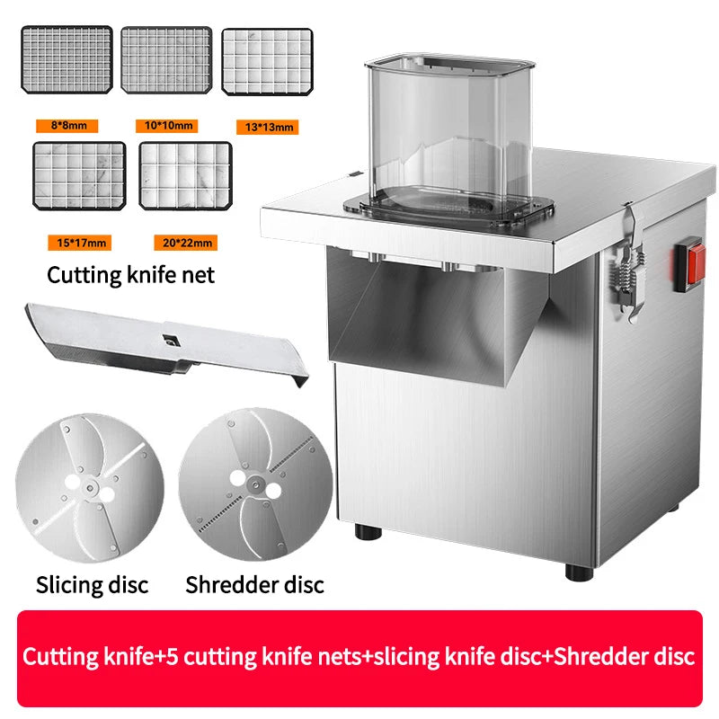Electric Cube Cutting Machine – Automatic Dicer for Potatoes, Onions, Carrots, Fruits & Vegetables