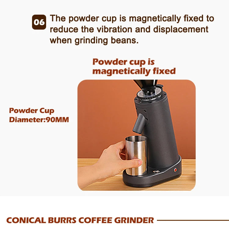 ITOP Electric Coffee Grinder 40MM Titanium Burr Metal Bean Hopper 75g Elegant Samll Coffee Grinder Machine New Arrival 2022