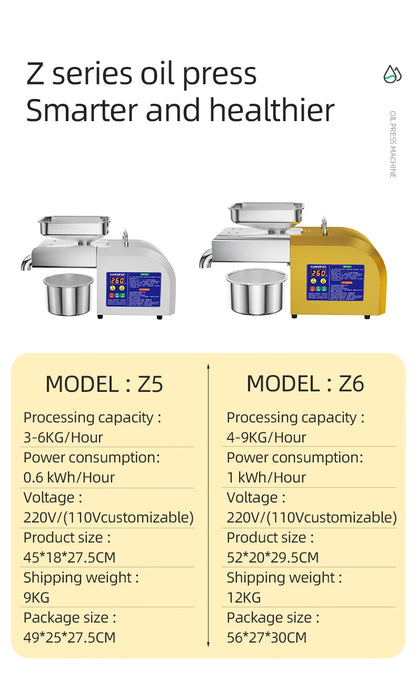 BEAUTIUSN,110V/220V New Automatic  Oil Press Machine Commercial Home cold Oil Extractor Expeller Presser ,flaxseed Sunflower Oil