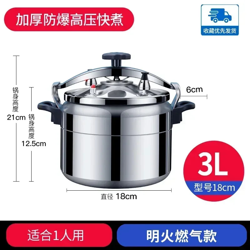 50L Commercial Pressure Cooker Thickened Large Capacity Gas Induction Cooker Universal Explosion-proof Household Pressure Cooker