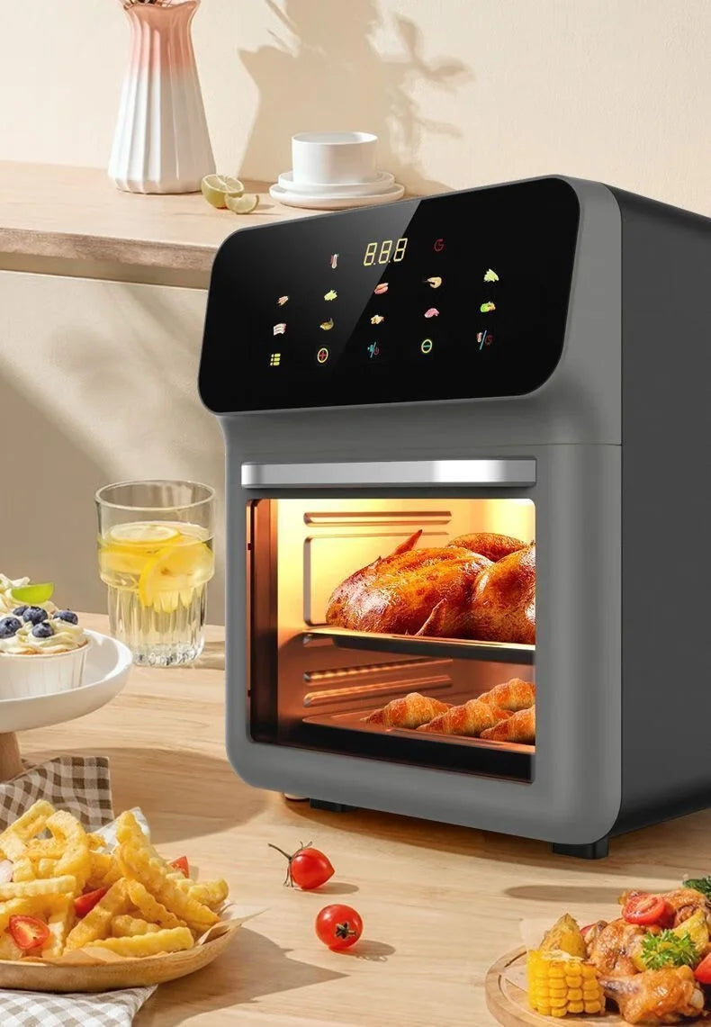 15L Visual Window Air Fryer Oven – Large-Capacity Smart Air Fryer for Home Kitchen (110V/220V)