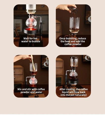 BINCOO 220V 400W Siphon Pot Convection Oven Coffee Heater Electric Stove Halogen Light Wave Infrared Heating 750° Heat Resistant