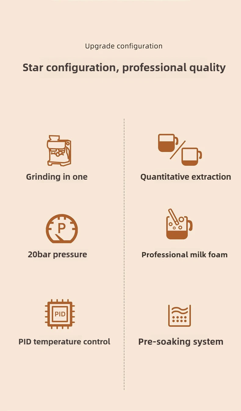 Hot and Cold Dual Extraction and Grinding Italian Coffee Machine Portable Automatic Home Smart Coffee Machine Coffee Grinder