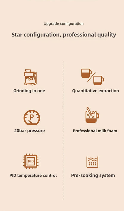 Hot and Cold Dual Extraction and Grinding Italian Coffee Machine Portable Automatic Home Smart Coffee Machine Coffee Grinder