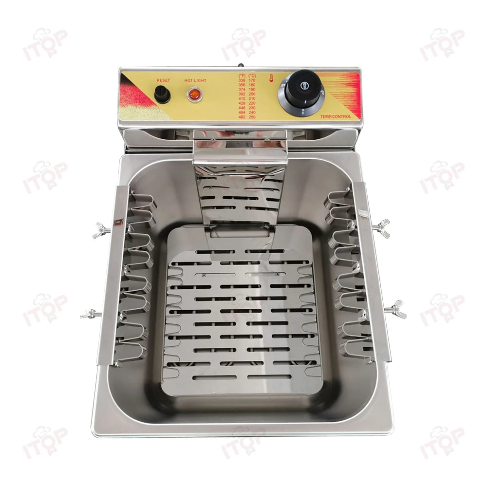 ITOP 12L Commercial Automatic Cheese Hot Dog Sticks Fryer Electric Korean Mozzarella Corn Dog Fryer Machine