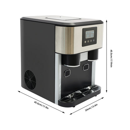 3-in-1 Tabletop Ice Maker – Crushed Ice & Ice Cubes with Auto-Clean, Stainless Steel