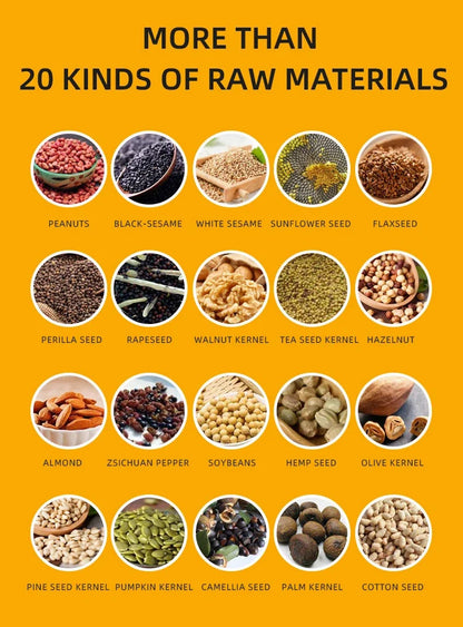 Automatic Cold Press Oil Machine – 110V/220V Sunflower, Olive & Seed Oil Extractor with Intelligent Digital Display