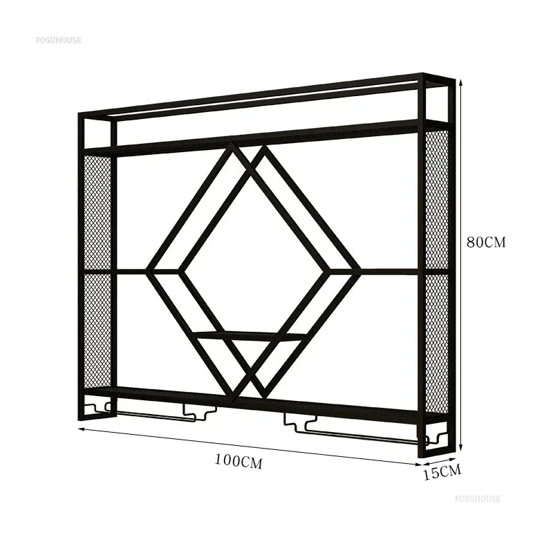 Metal Wall Bar Shelves with Wine Rack – Liquor Bottle Storage Holder for Kitchen, Dining Room & Home Bar Décor