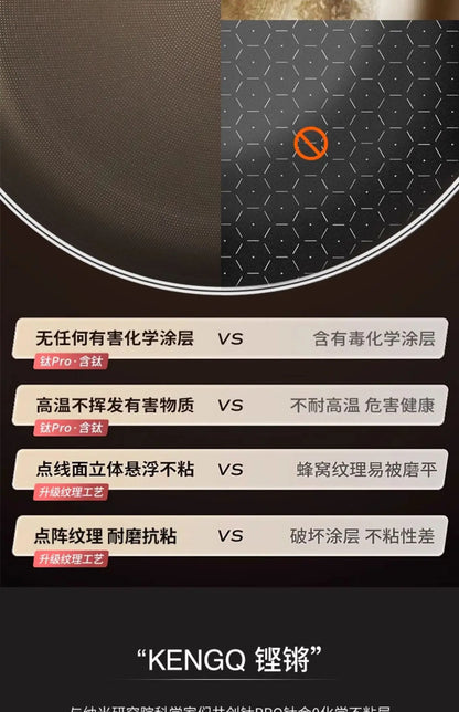 Titanium Pan 316 Stainless Steel Uncoated Non-stick Pan Household Cooking Pot Induction Cooker Special Steak Frying Pan