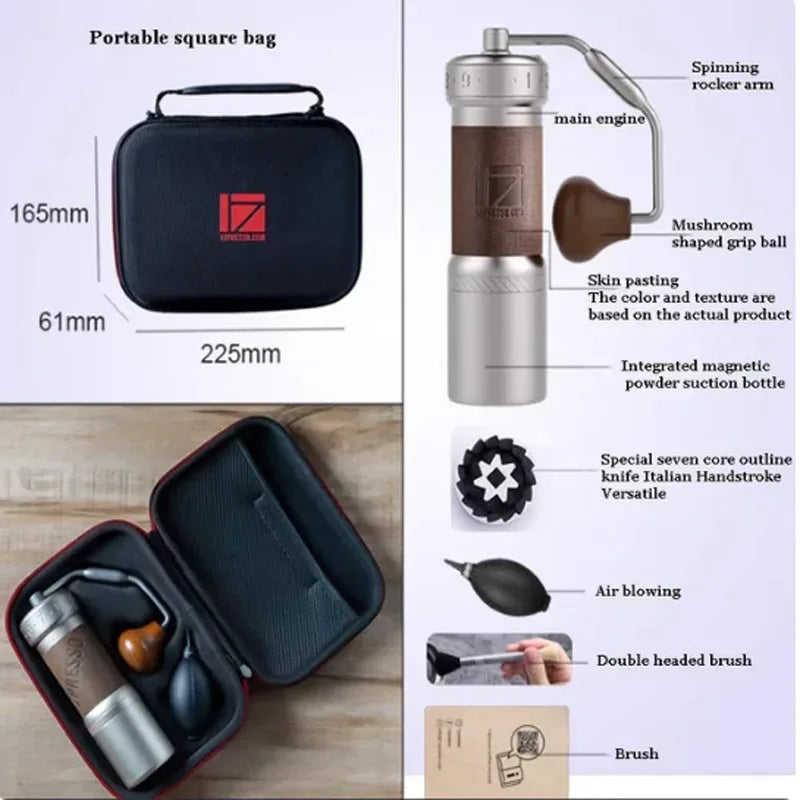Foldable Handle Manual Coffee Grinder – Portable Hand Mill for Travel & Home