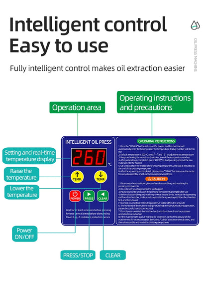 BEAUTIUSN,110V/220V New Automatic  Oil Press Machine Commercial Home cold Oil Extractor Expeller Presser ,flaxseed Sunflower Oil