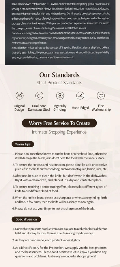 XINZUO 7.8'' Japanese Chef's Knife High-carbon Dual-core Damascus Steel Cooking Knife for Meat Vegetable Fish Fillet Salmon