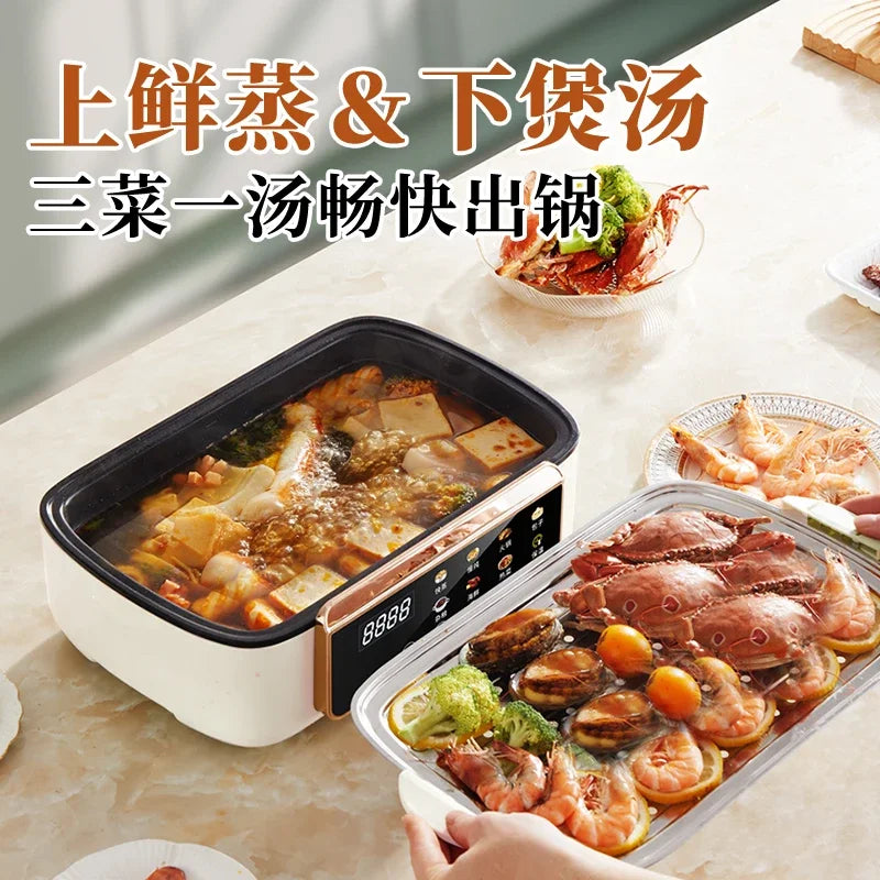 4-Layer Electric Steamer – Multi-Function Large-Capacity Cooker with Timer