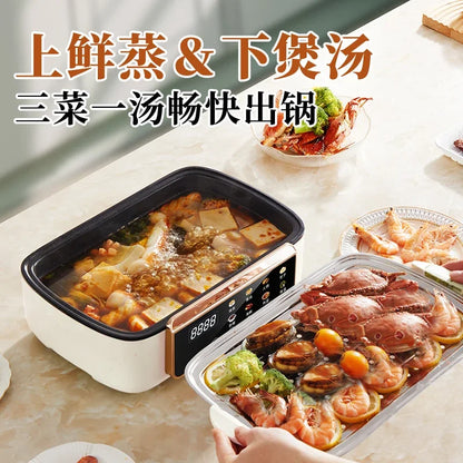 4-Layer Electric Steamer – Multi-Function Large-Capacity Cooker with Timer