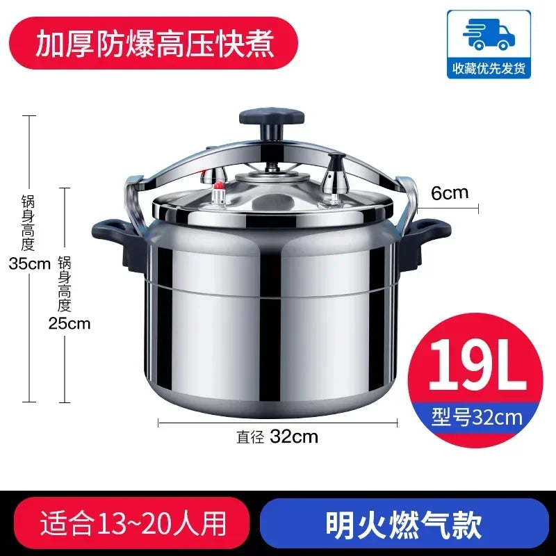 50L Commercial Pressure Cooker Thickened Large Capacity Gas Induction Cooker Universal Explosion-proof Household Pressure Cooker