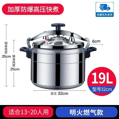 50L Commercial Pressure Cooker Thickened Large Capacity Gas Induction Cooker Universal Explosion-proof Household Pressure Cooker