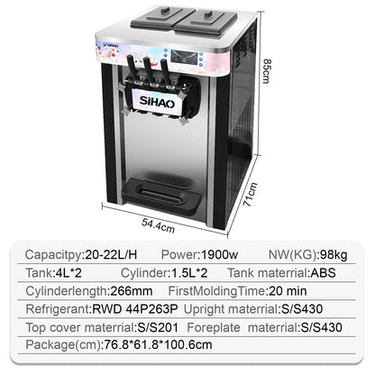 VEVOR NEW Commercial Soft Serve Ice Cream Machine For Sale fried roll home instant ice cream machine 220V Stainless Steel