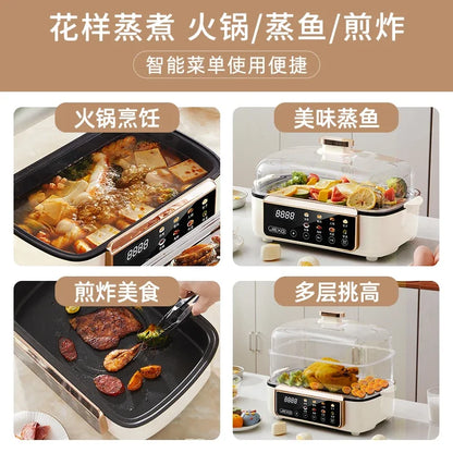 4-Layer Electric Steamer – Multi-Function Large-Capacity Cooker with Timer