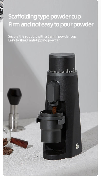 STARSEEKER EDGE Stainless Steel Burr Coffee Grinder 48MM Espresso Stepless Fineness Adjustment Electric Coffee Grinders Black