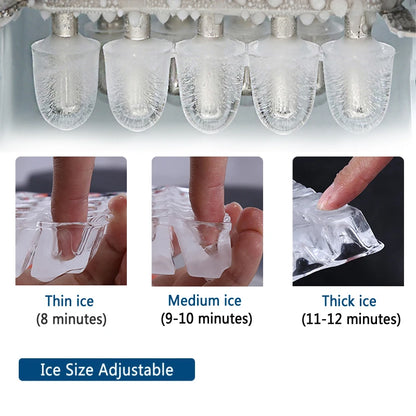 25KG Ice Maker Electric Commercial Ice Cube Maker Small Household Multifunctional Bottled Water Automatic English Panel