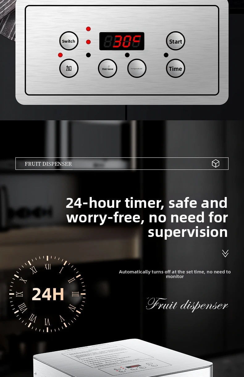 Commercial 5-Layer Stainless Steel Dehydrator with Digital Temperature Control