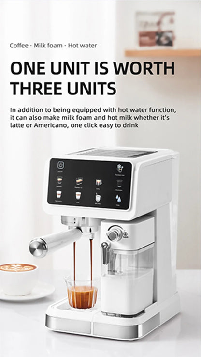 Italian Espresso Machine Household High-pressure Automatic Milk Foam Making Intelligent Color Screen Integrated Coffee Machine