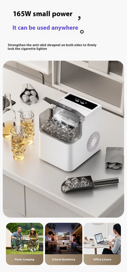 MOCATT Desktop Fully Automatic Bullet Shaped Ice Making Machine, Capable Of Making 9 Pieces Of Ice At Once, Continuously Making