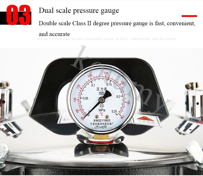 24L Automatic Sterilization Autoclave Pot High Pressure Sterilization Pot LCD Steam Sterilizer Surgical Medical Tools