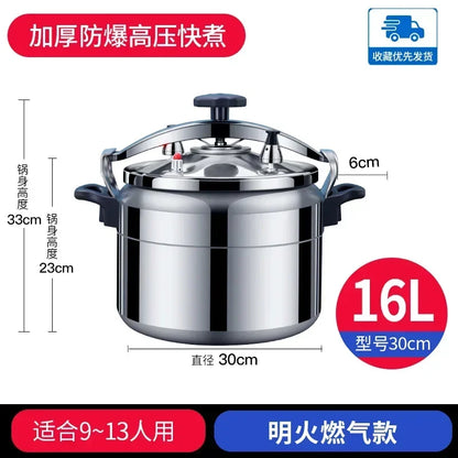 50L Commercial Pressure Cooker Thickened Large Capacity Gas Induction Cooker Universal Explosion-proof Household Pressure Cooker